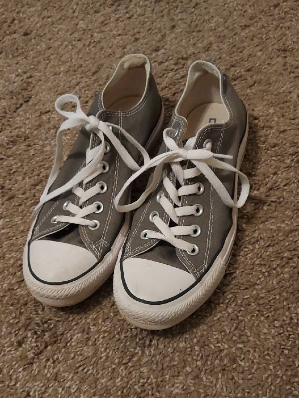 Converse Gray Low Top Sneakers with White Accents